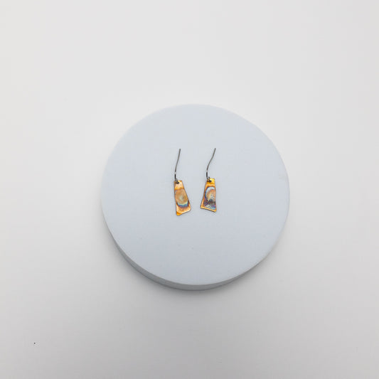 Copper Harbor Mini Earrings | Repurposed Automotive Copper Shims | Stainless Steel Ear Wire
