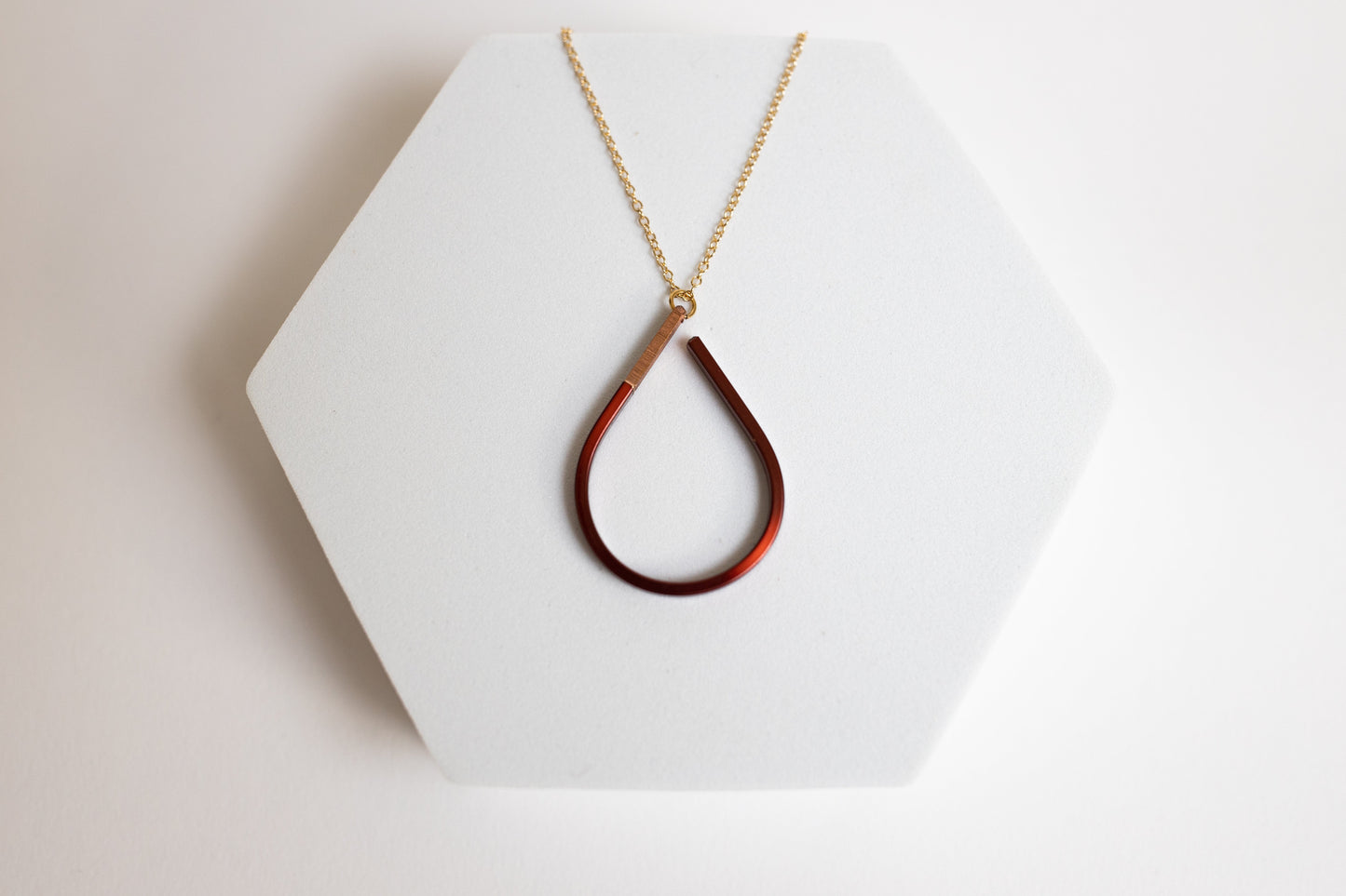Power Within Necklace | Repurposed Copper Hairpin for Electric Vehicles | Gold Plated Chain