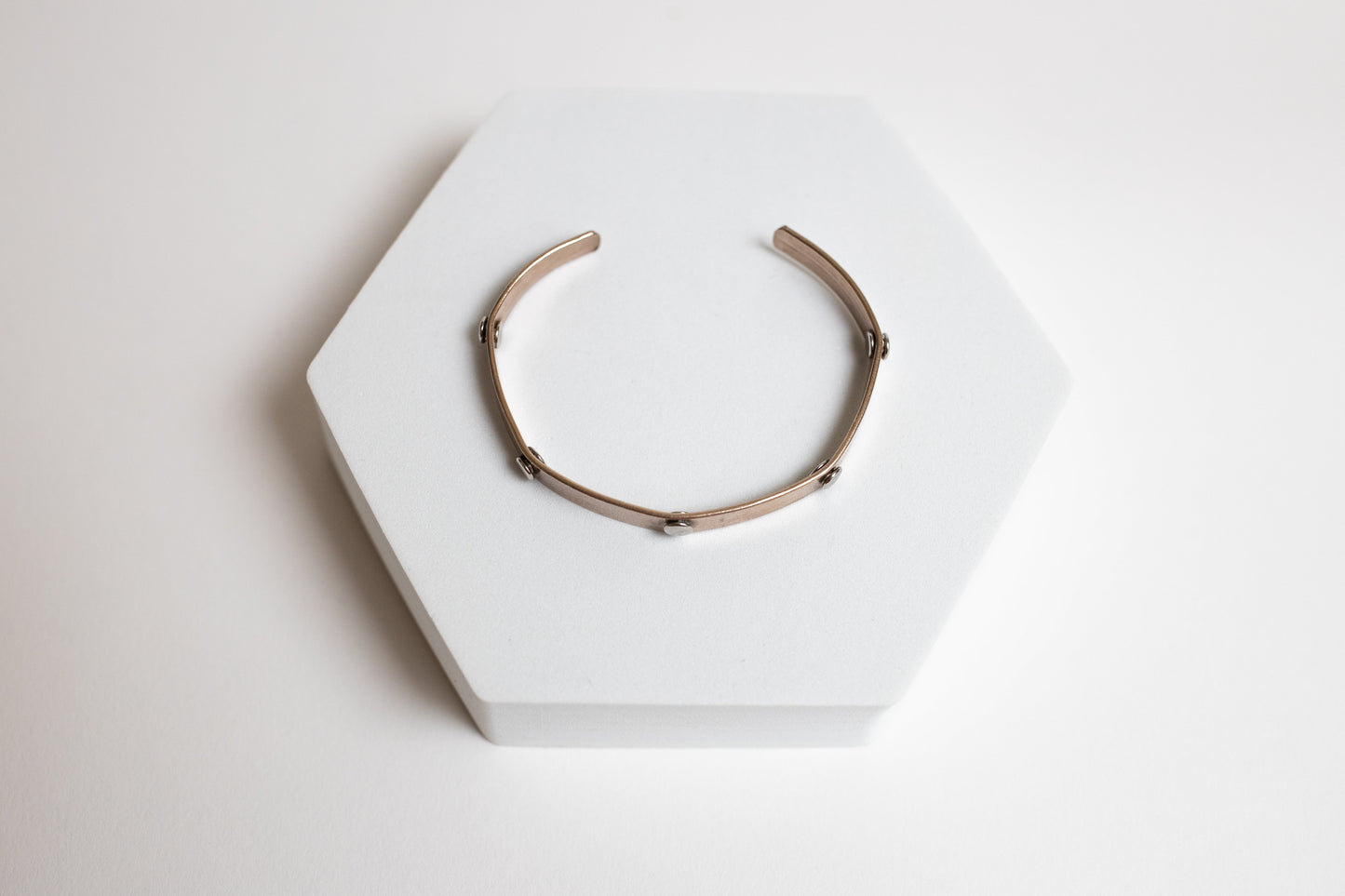 Like A Rock Unisex Cuff | Repurposed Automotive Copper Brake Line & Steel Rivets