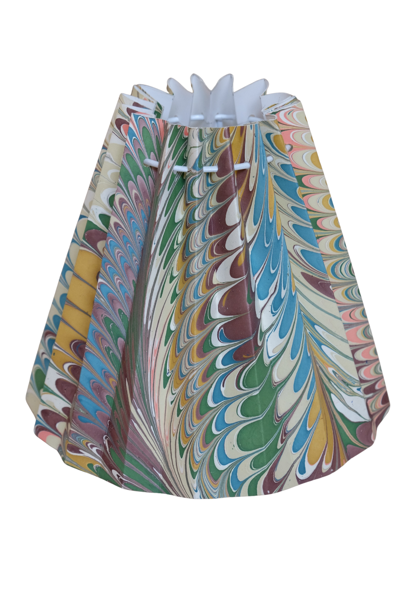 Flatiron Feathers Pleated Hand Marbled 10" Lampshade