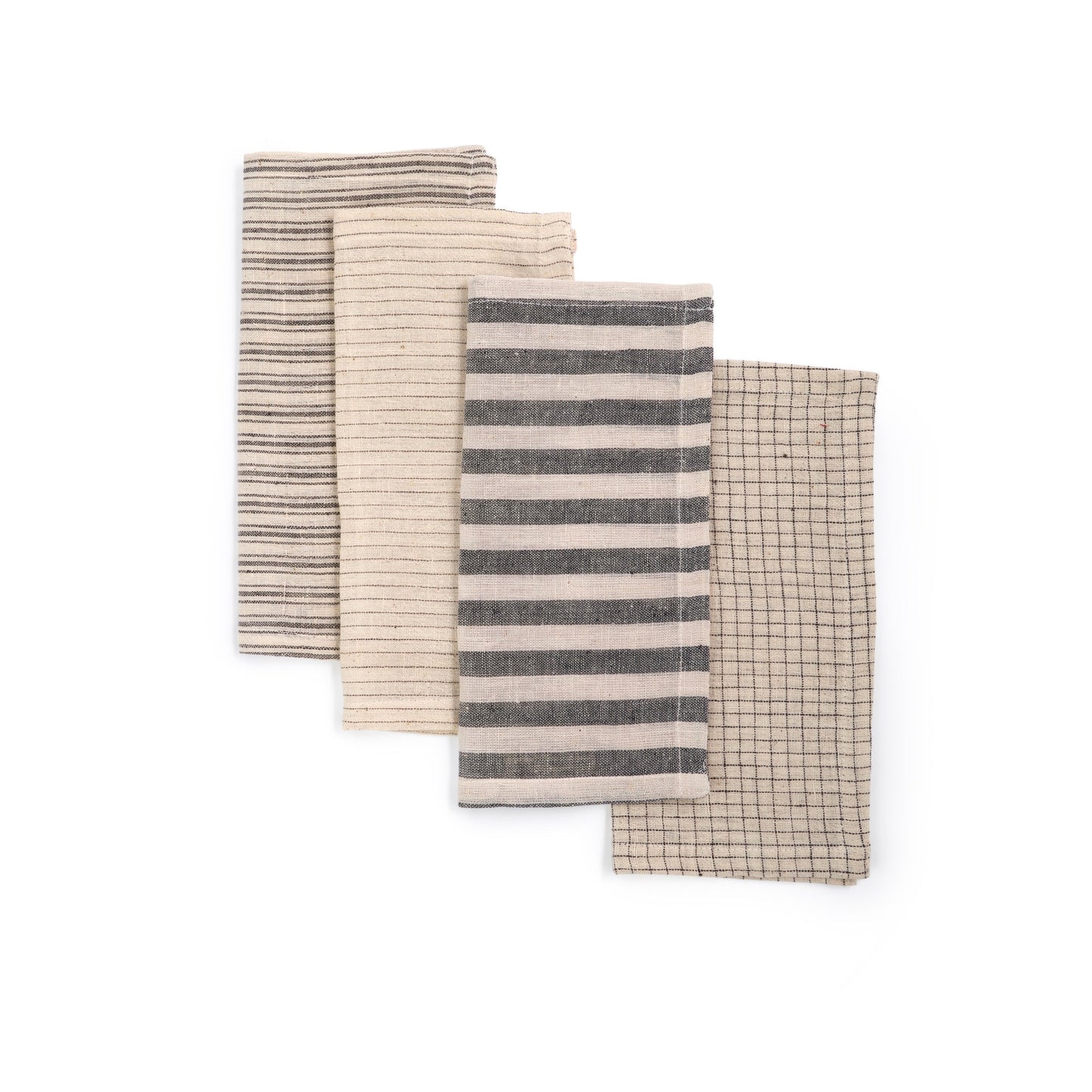 MELANGE Handwoven Organic Cotton Napkins – Set of 4. Cotton – Fair Trade – Artisan Made