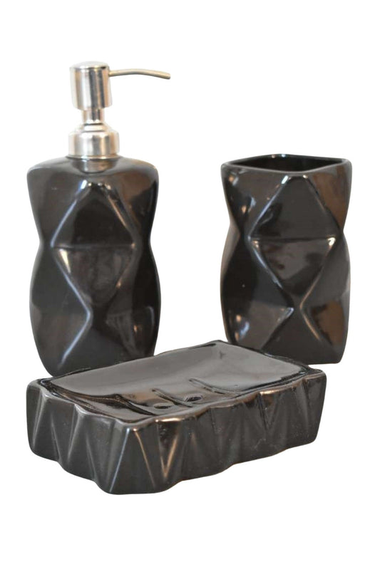 Sindri Black Bathroom Set of 3