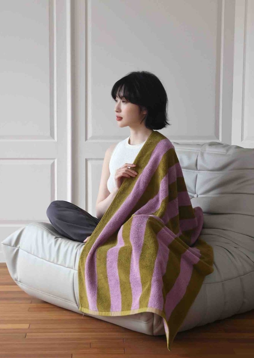 Ultra Soft Absorbent Terra Stripe Bath Towel