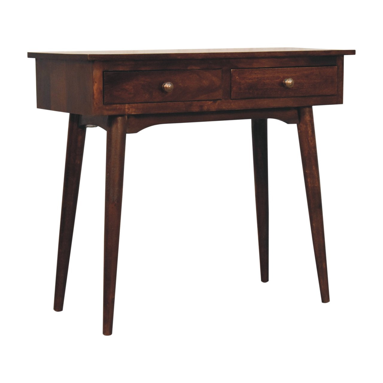Solid Wood California Walnut Hallway 2-Drawer Console Table