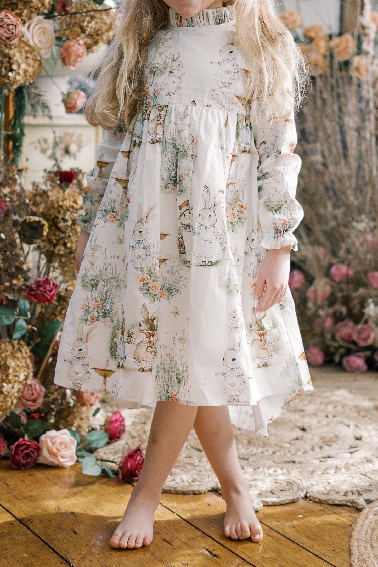 Aoki Dress-Woodland Bunny | Long Sleeve