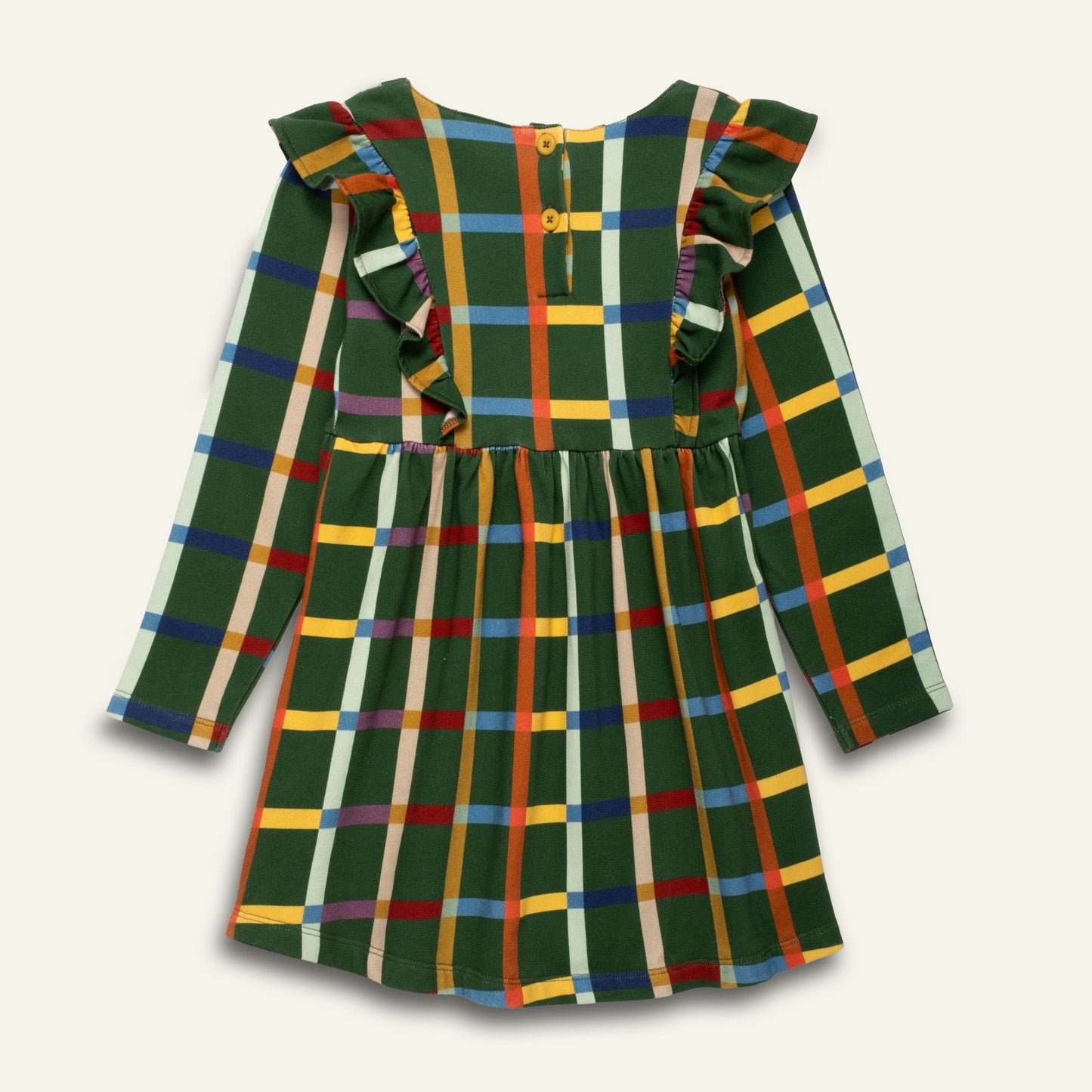Fall Grid Ruffle Dress