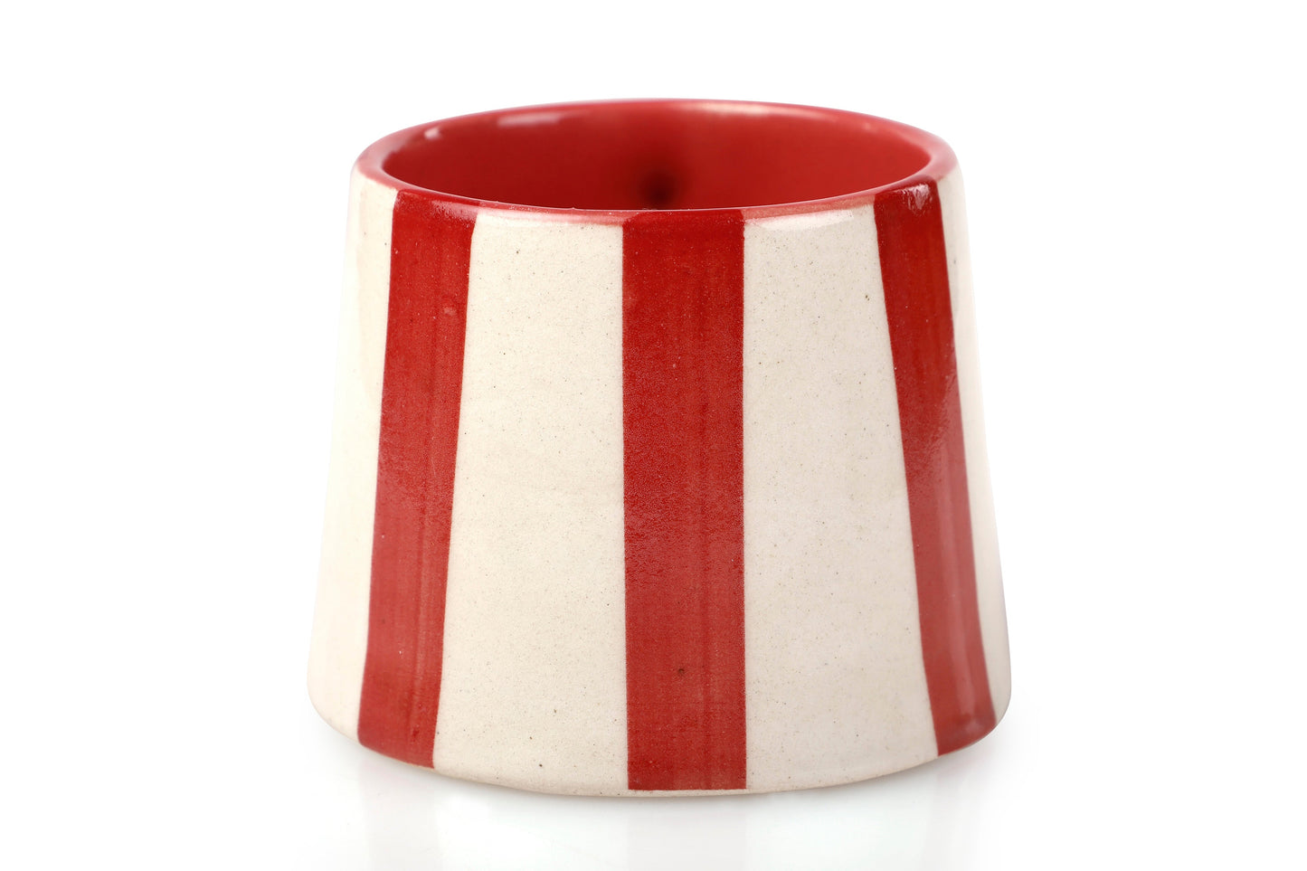 Ceramic Red Stripe  Coffee cup - 3.5 x 2.5 Inches ( Set of 4 )