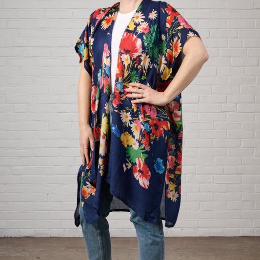 Raseela Blue Floral Modal Topper