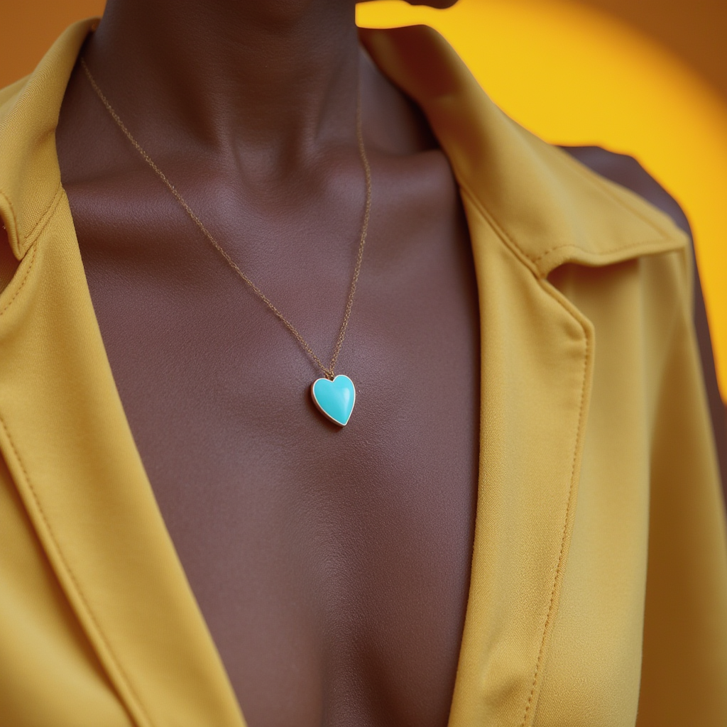 Single Hearted Girl Turquoise Necklace | Magnetic Clasp