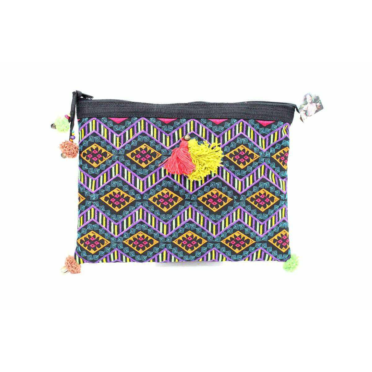 Handcrafted Embroidered Clutch | iPad Bag - Thailand