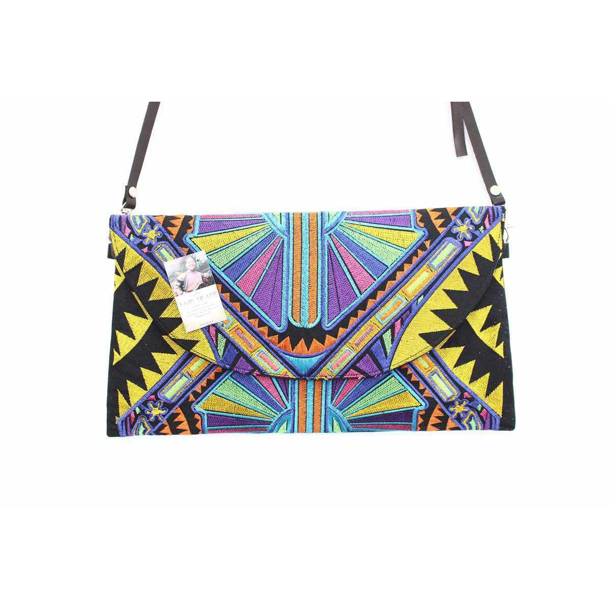 Convertible Embroidered Clutch Crossbody Bag - Thailand
