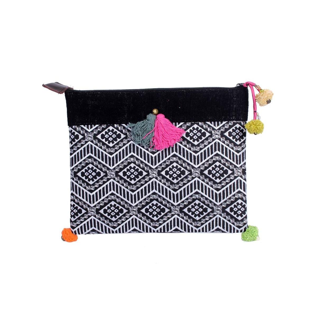 Handcrafted Embroidered Clutch | iPad Bag - Thailand