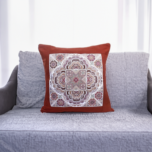 Embroidered Artisan Made Boho Style Star Cushion - Thailand