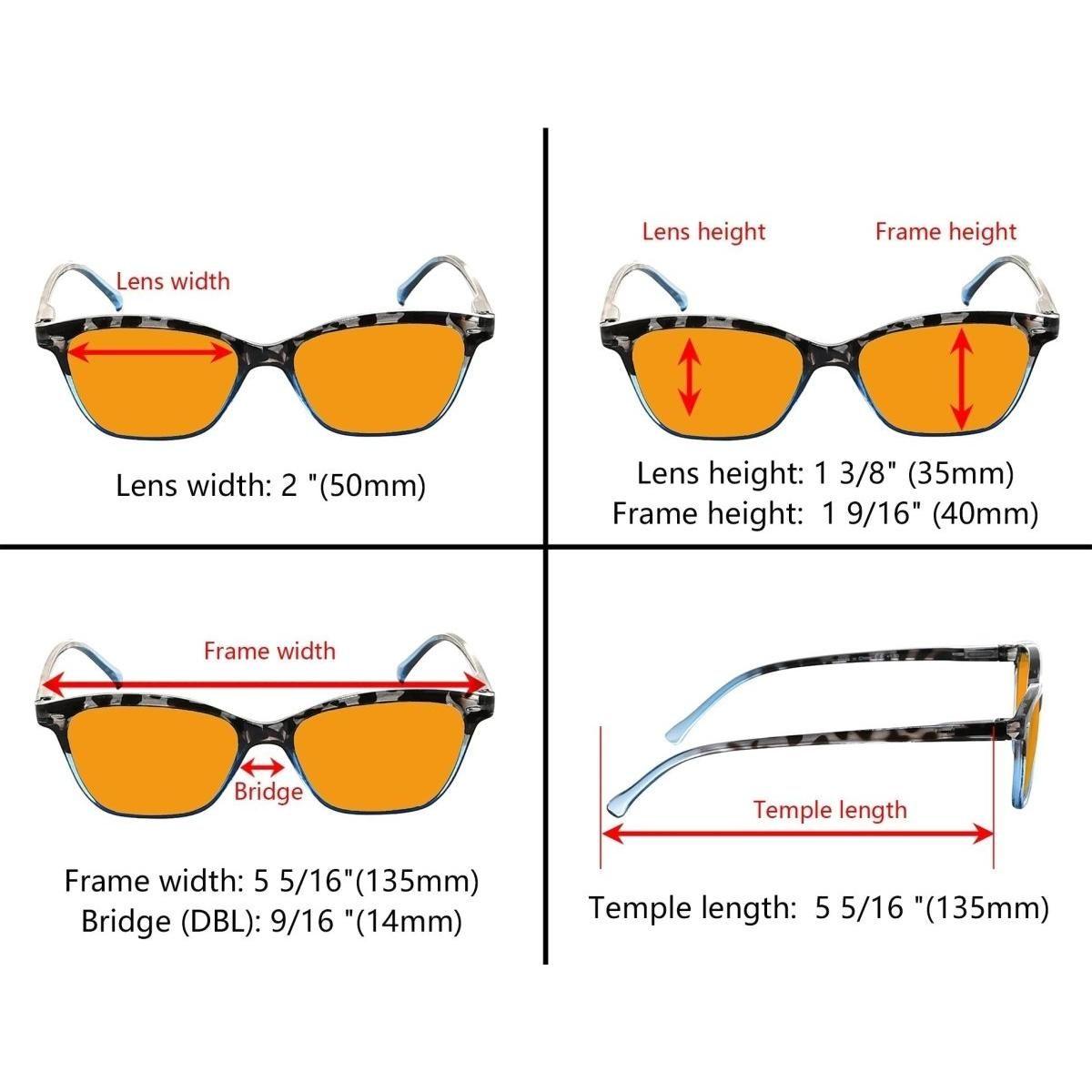 10 Pack Orange Lens Cat Eye Blue Light Blocking Reading Glasses DS9111