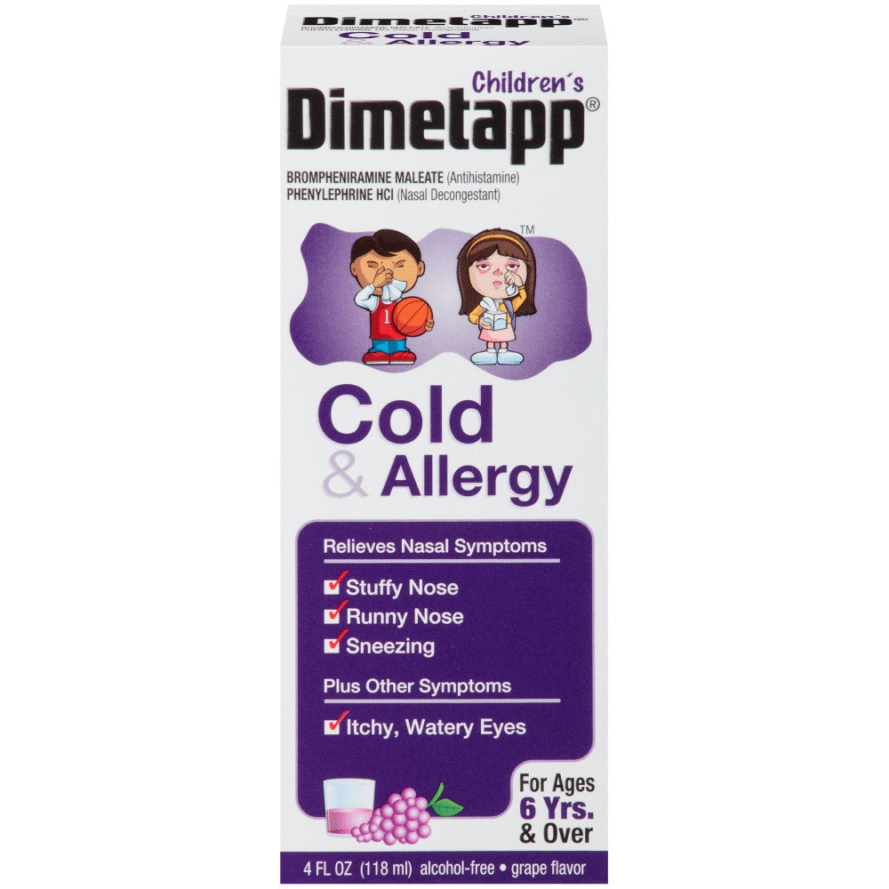 Dimetapp Children's Cold & Allergy Grape Flavor Liquid 4.00 Fl Oz