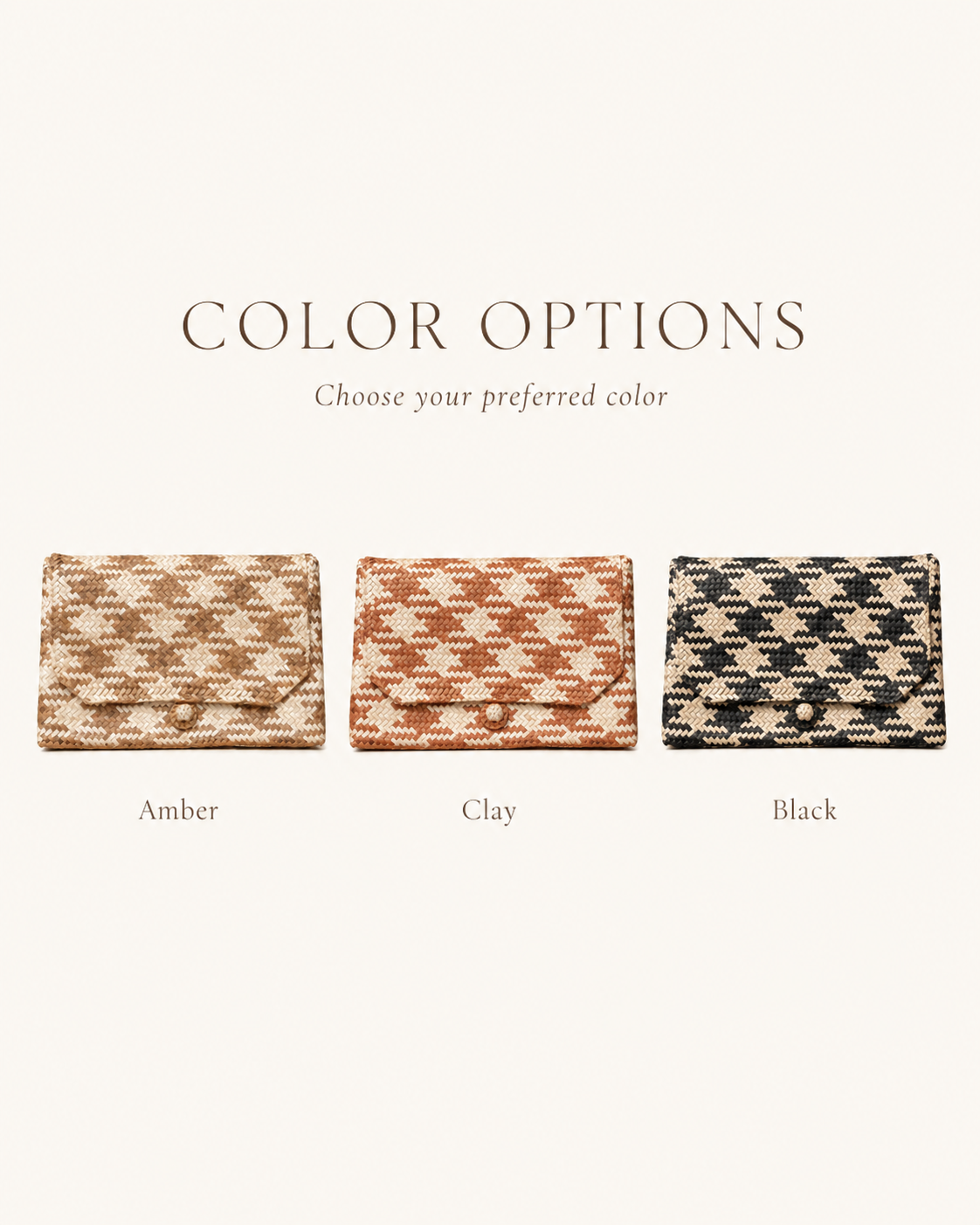 Plaid Rattan Clutch