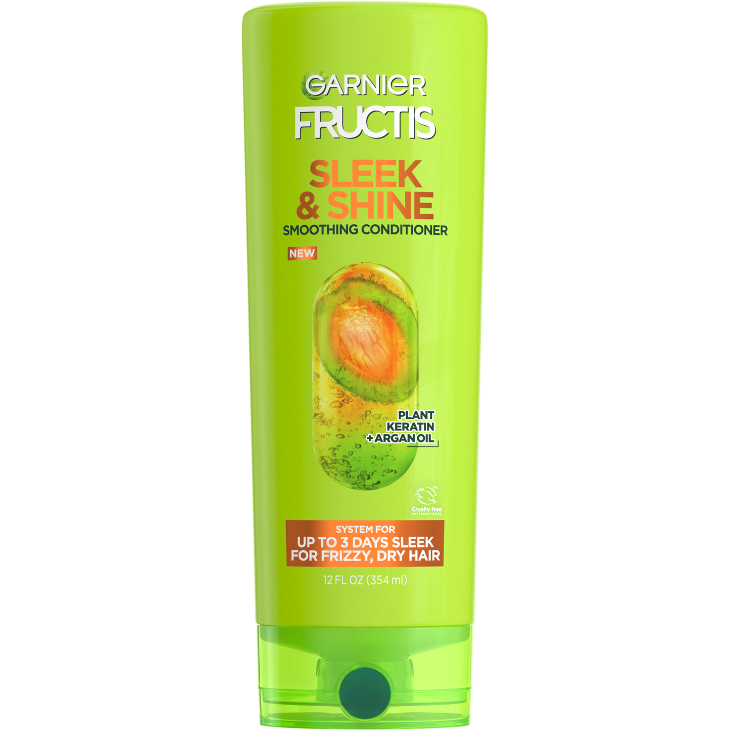 Fructis Garnier Sleek & Shine Conditioner, Frizzy, Dry, Unmanageable Hair, 12 Fl. Oz