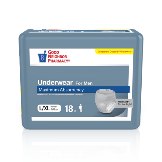 GNP MEN'S MAX ABSORBENCY UNDERWEAR L/XL (4 BAGS OF 18)