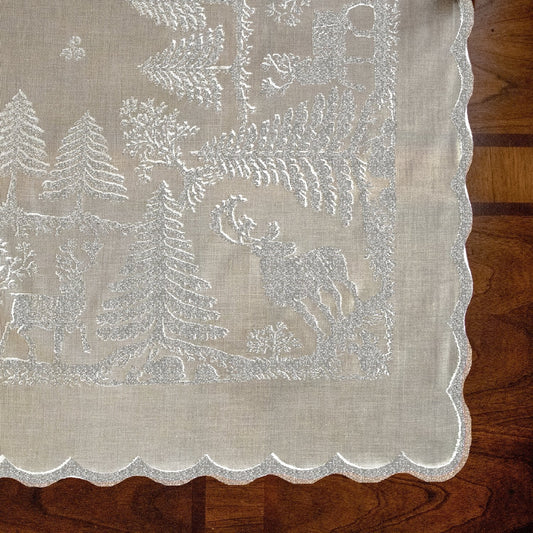 Prince of Scots Scottish Leno Gauze Mantle Scarf ~ Silver Lurex ~ - Osadia Concept Store