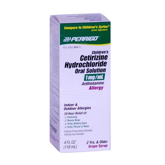 Perrigo Leader, All Day Allergy, Children's, Grape Flavor, 4 Oz