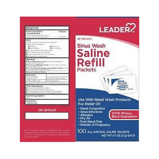 Leader Sinus Wash Saline Refill Packets - 100ct