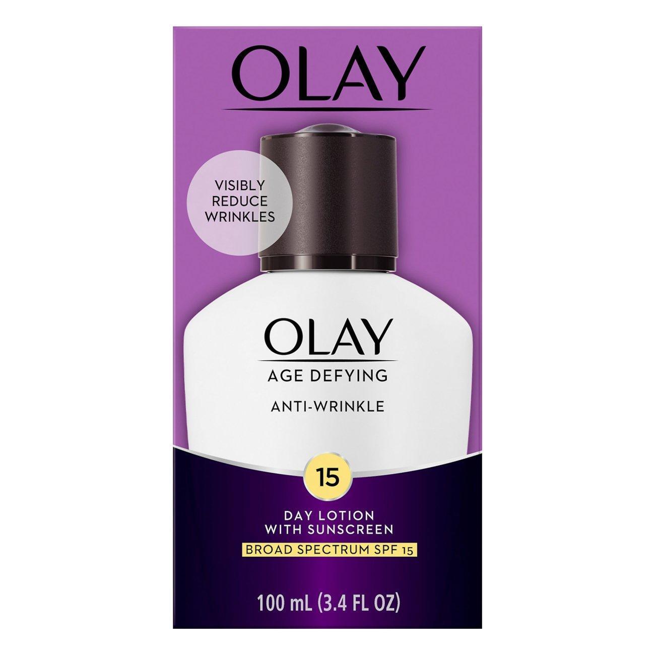 Olay Age Defying Anti-Wrinkle Day Face Lotion With Sunscreen SPF 15, 3.4 Fl Oz