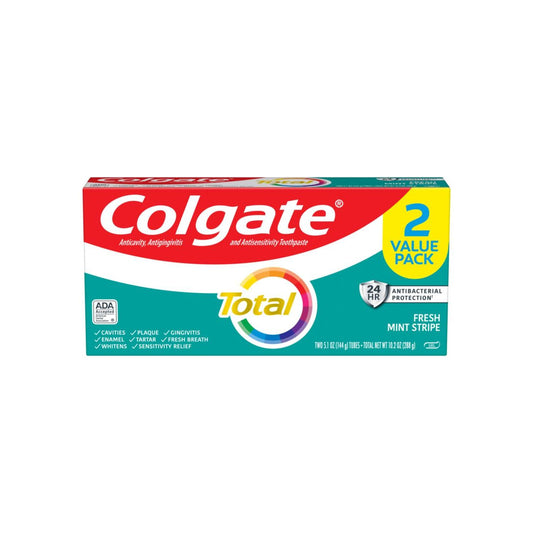 Colgate Toothpaste, Fresh Mint Stripe, 2 Value Pack, Gel