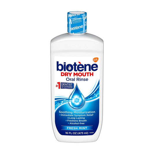 Biotene Oral Rinse Mouthwash For Dry Mouth, Fresh Mint - 16 Fl Oz