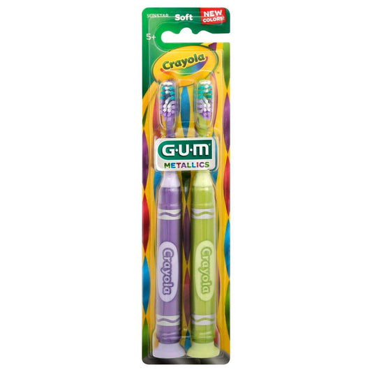 GUM Crayola Toothbrushes, Soft, Metallics