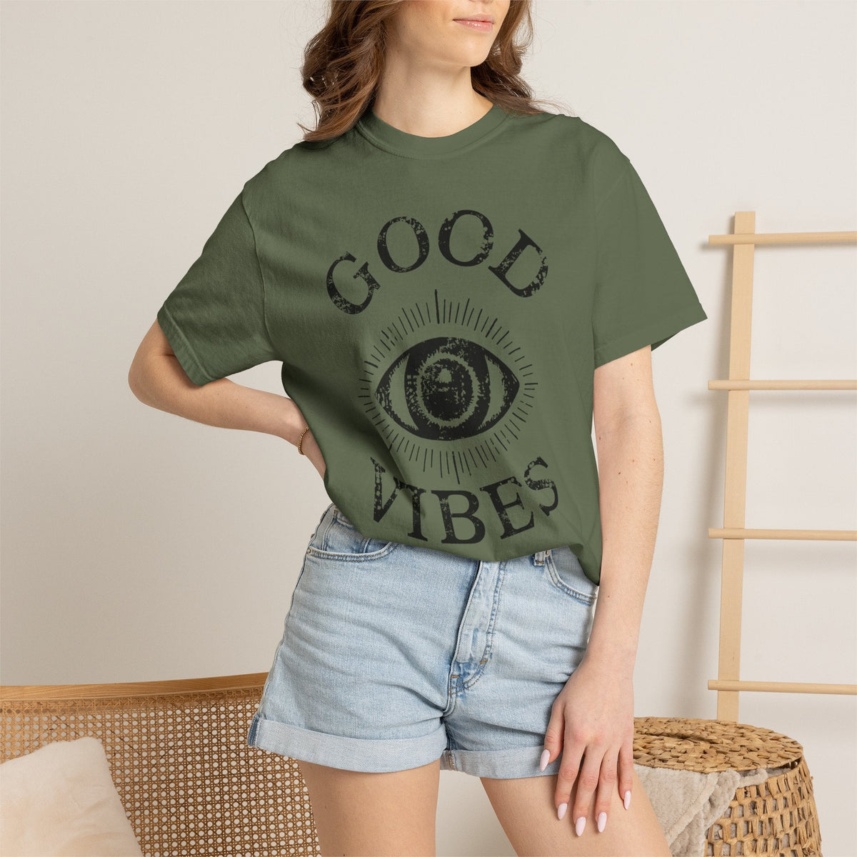 Good Vibes Eye T-Shirt: Vintage Mystic Graphic Tee