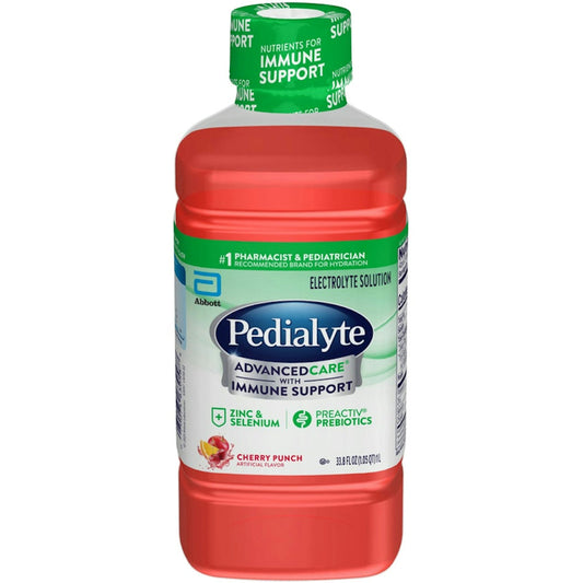 Pedialyte Advanced Care Plus Electrolyte Solution Hydration Drink, Cherry Punch 33.8 Fl Oz