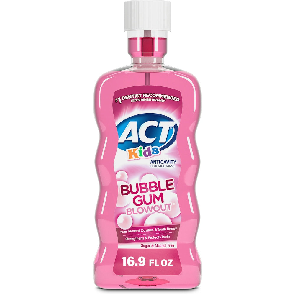 Act Kids Bubble Gum Blowout Anticavity Fluoride Rinse, 16.9 Fl Oz