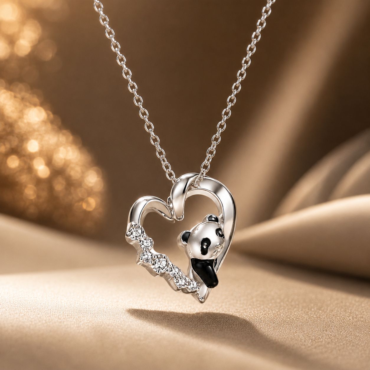 S925 Sterling Silver Adjustable Necklace with CZ and Enamel Pendant