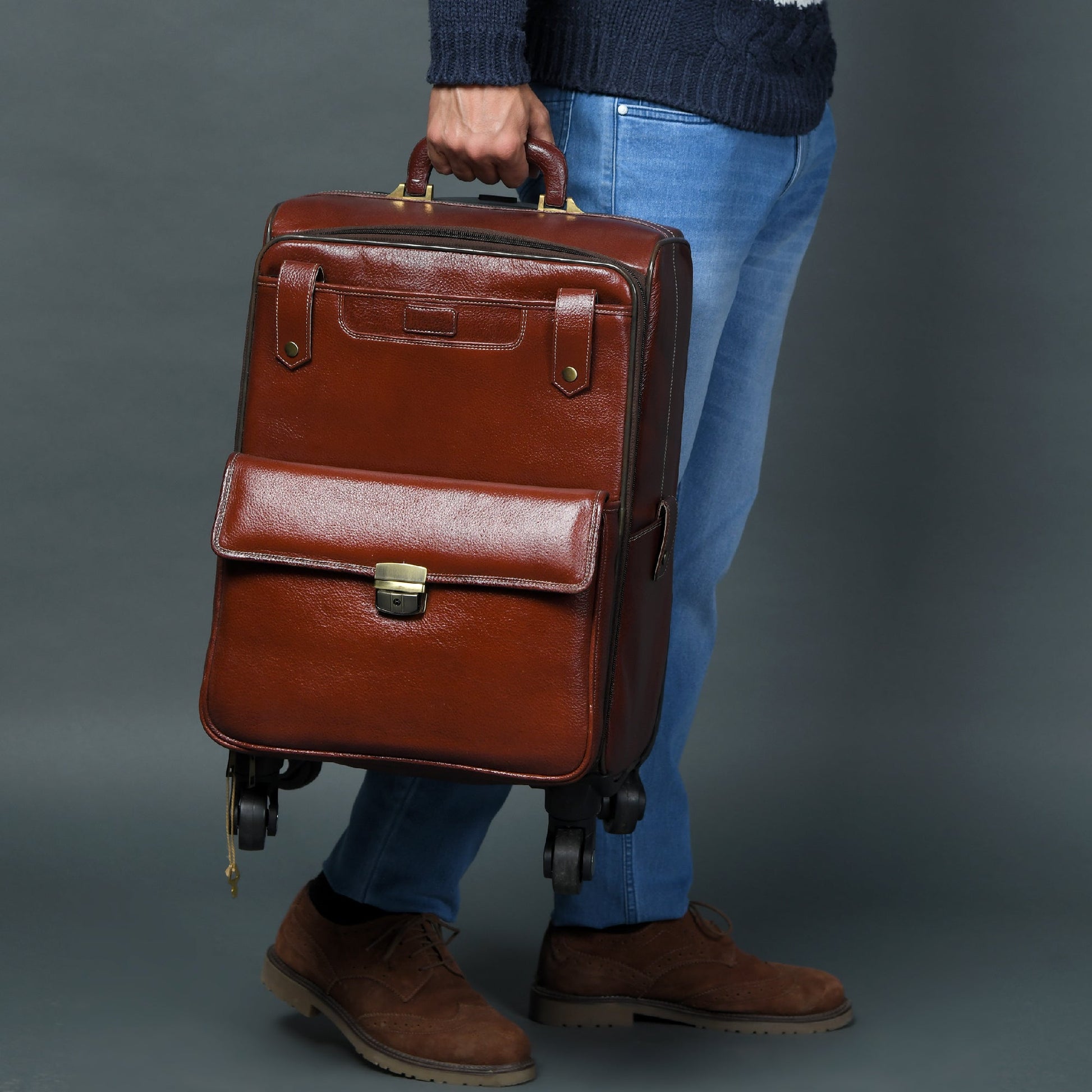 Leather Carry-On Trolly Bag - Osadia Concept Store