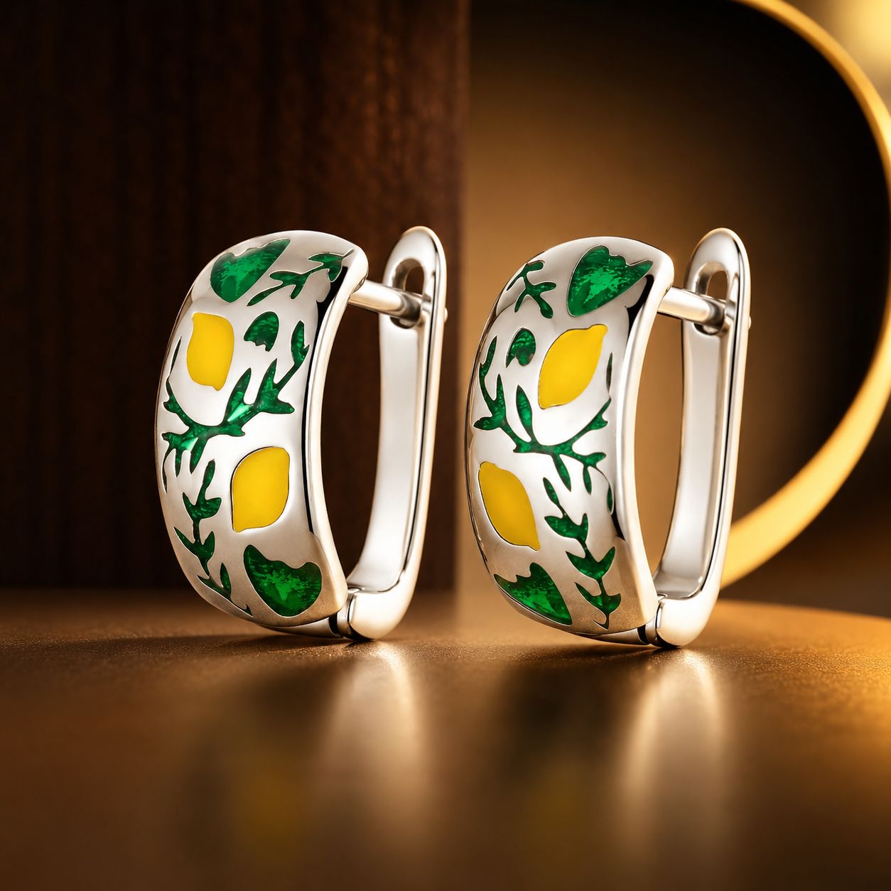 925 Sterling Silver Earrings for Women - Enamel Process - Oxidized Silver - 1.4x0.6 cm