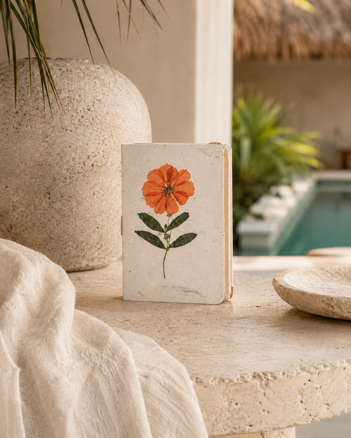 Handcrafted Journal with Pressed Flowers 4x6