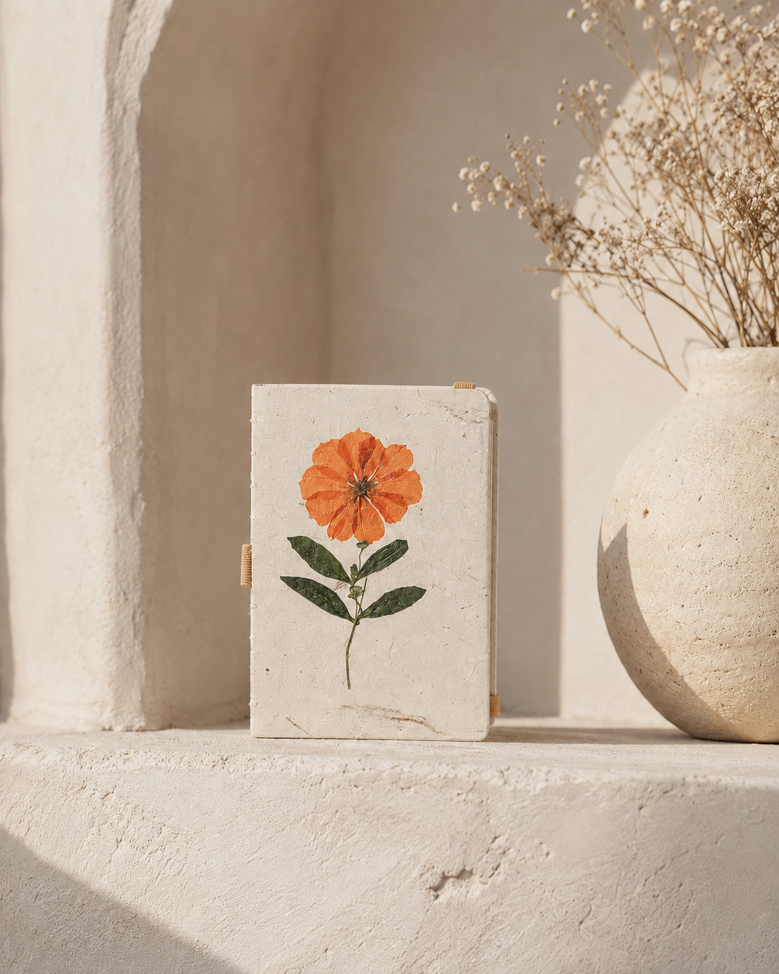 Handcrafted Journal with Pressed Flowers 4x6