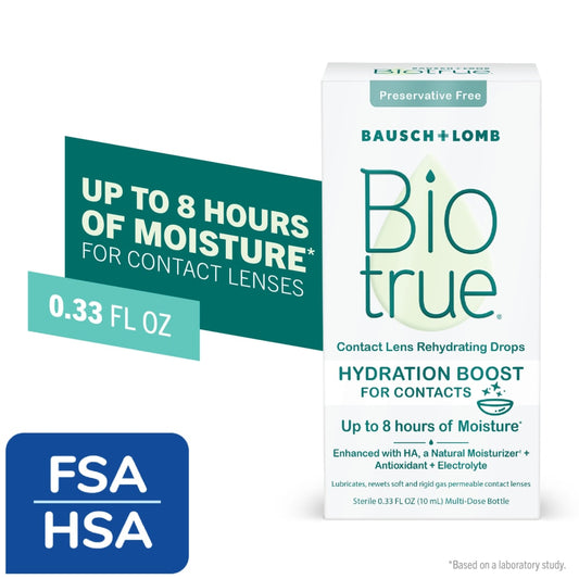 Biotrue Contact Lens Rehydrating Drops, Preservative Free, Hydration Boost 0.33 Fl Oz