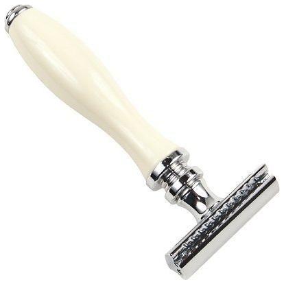 Parker 111W White Resin Handle Safety Razor