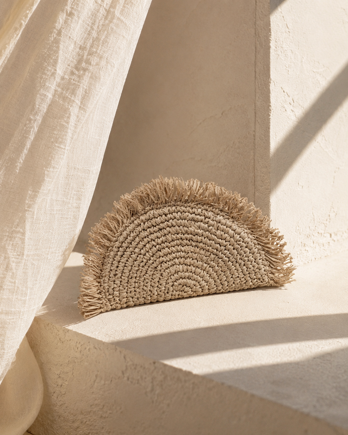 Seagrass Half Moon Clutch