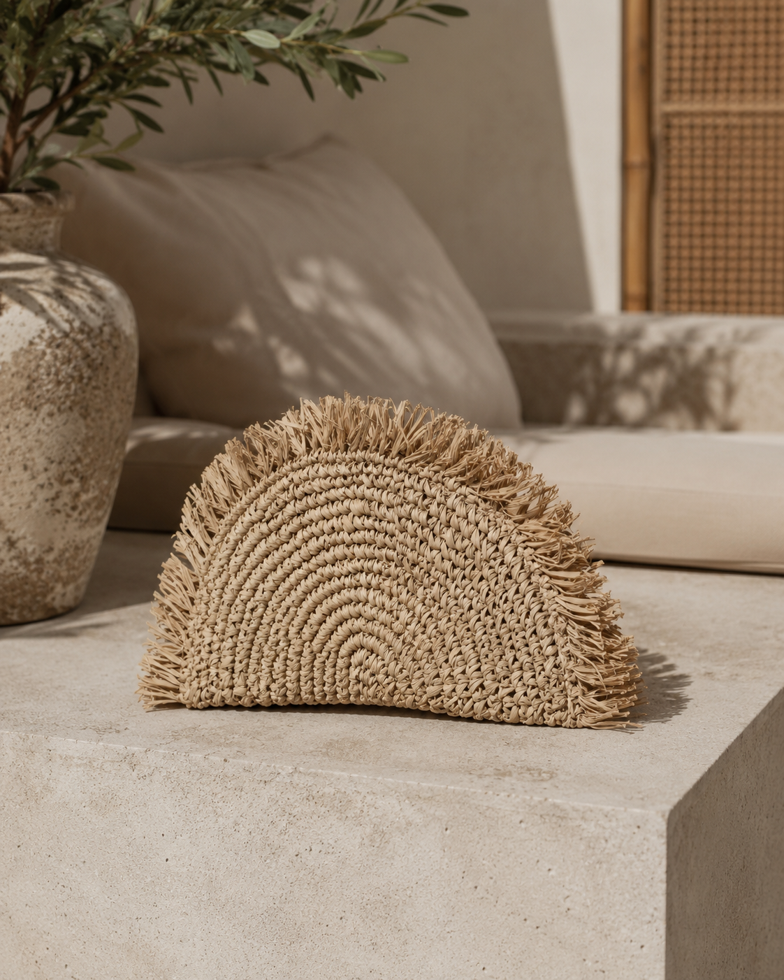 Seagrass Half Moon Clutch