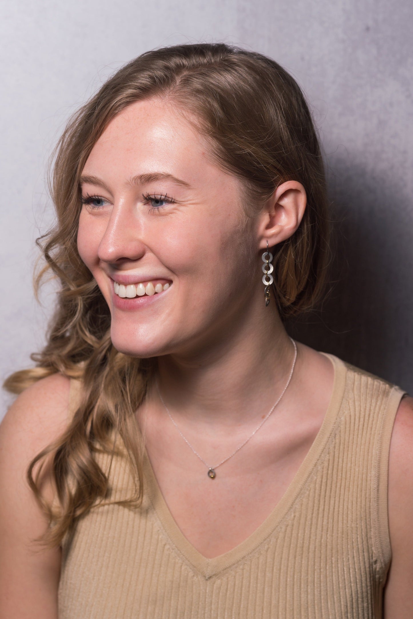 Sowing Seeds Necklace | Repurposed Auto Split Rings | Gold Plated Crimp Beads | Sterling Silver Chain