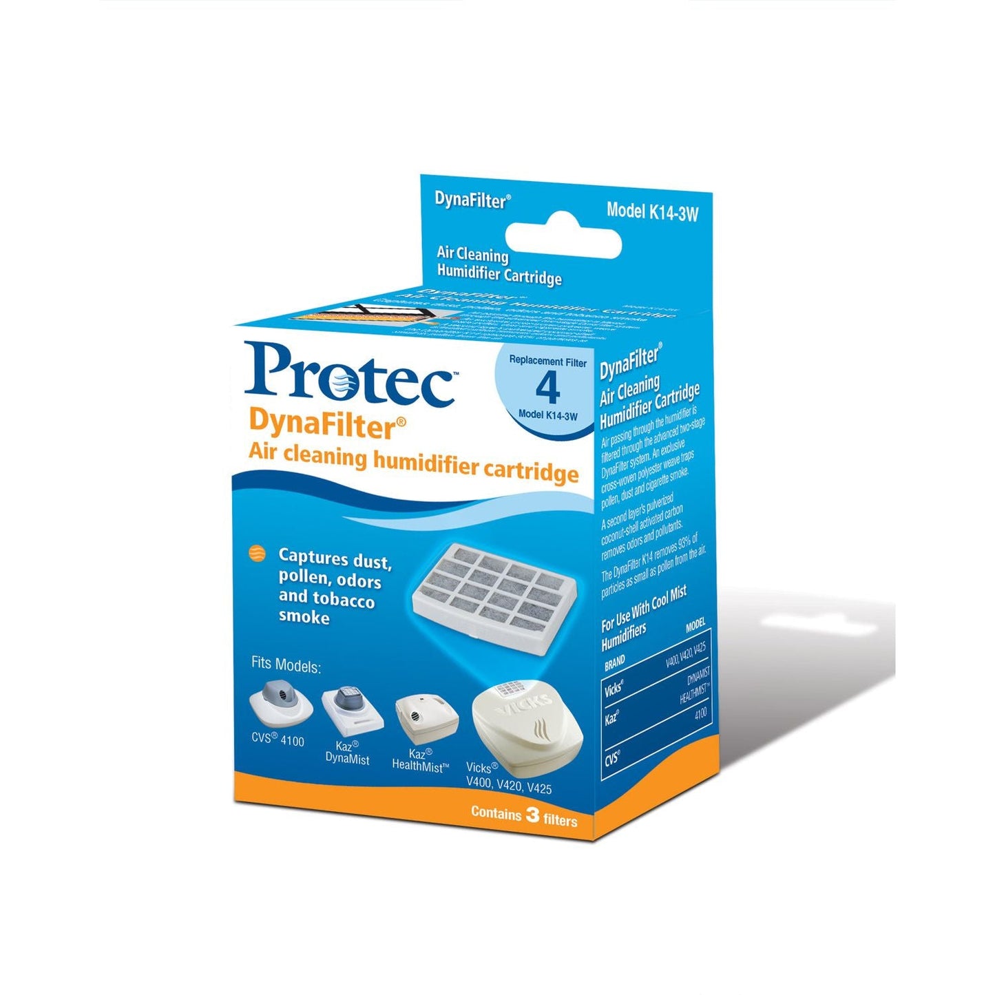 Protec Dynafilter Air Cleaning Humidifier Cartridge 3 Pack