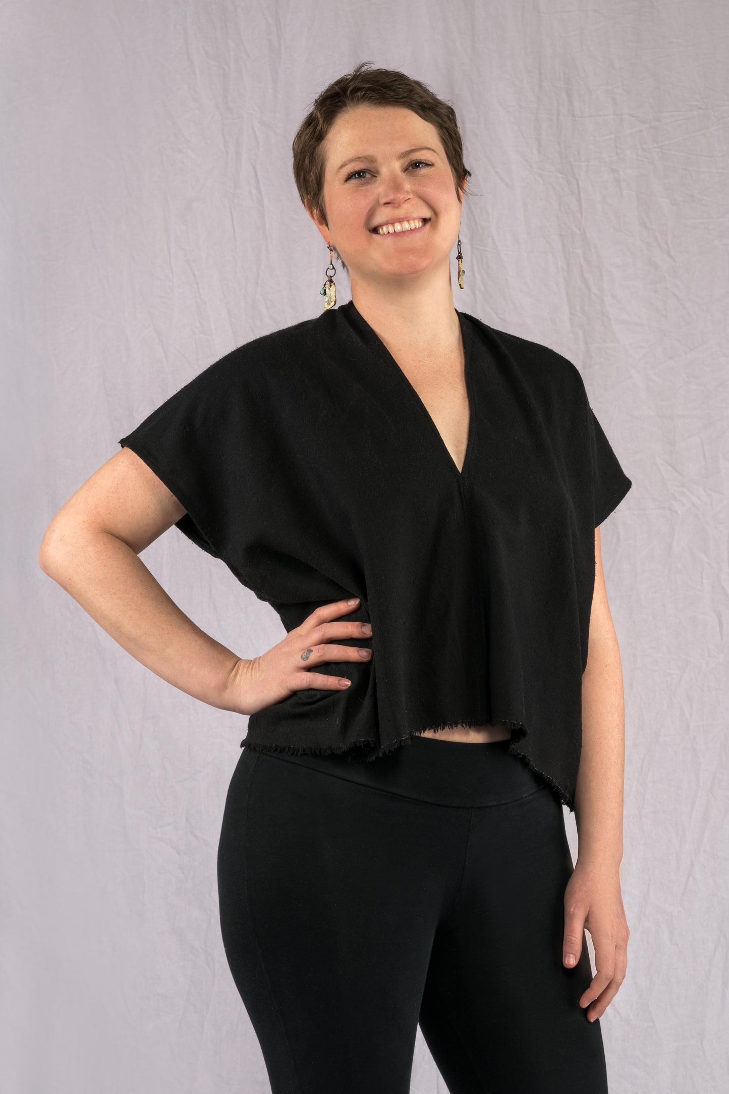 Zero Waste Black Silk Market Top