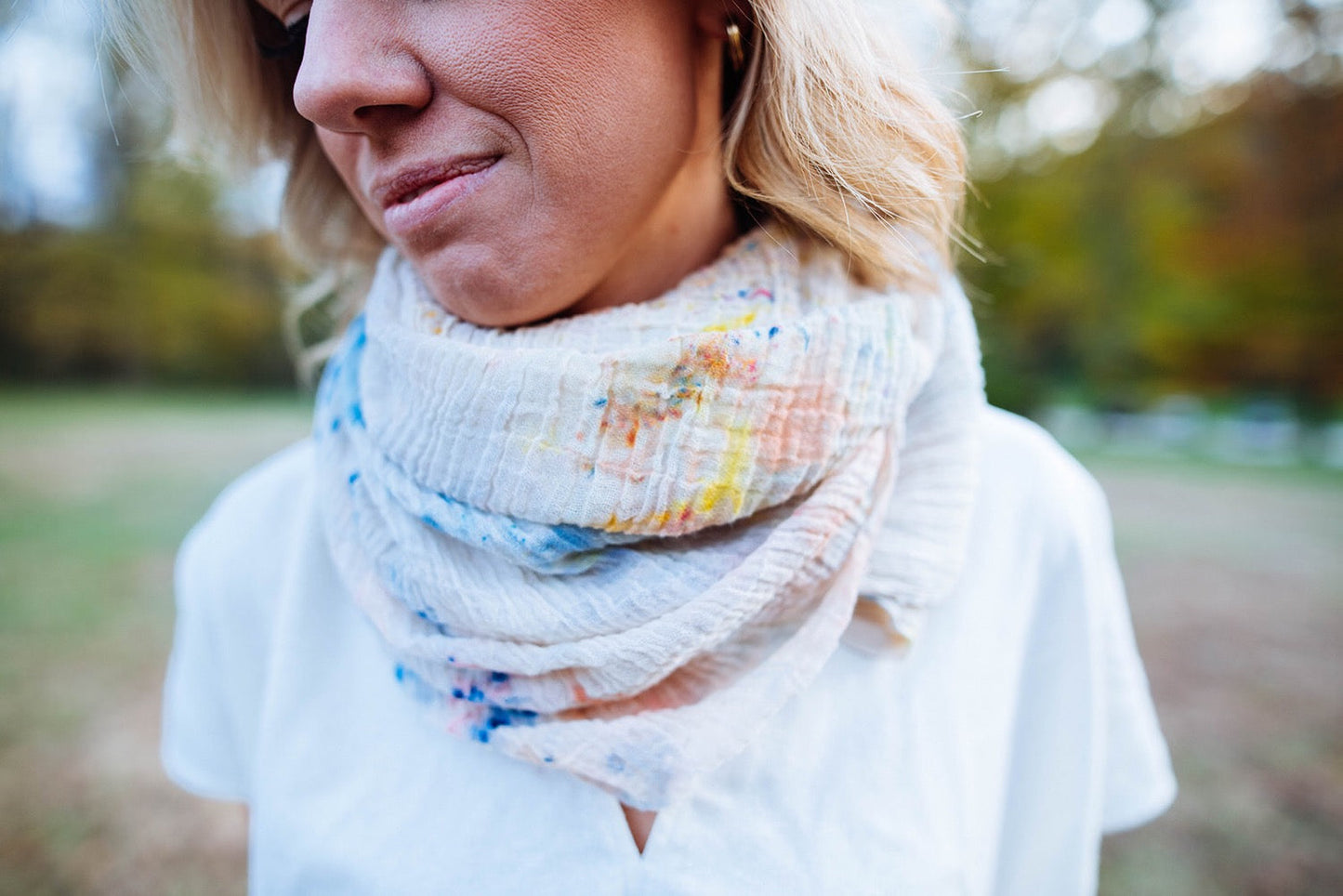 Hand-Dyed Cotton Gauze Scarf & Pashmina