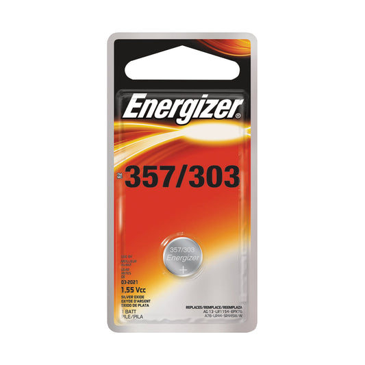 Energizer Zero Mercury Watch/Electronic Silver Oxide Battery 357/303