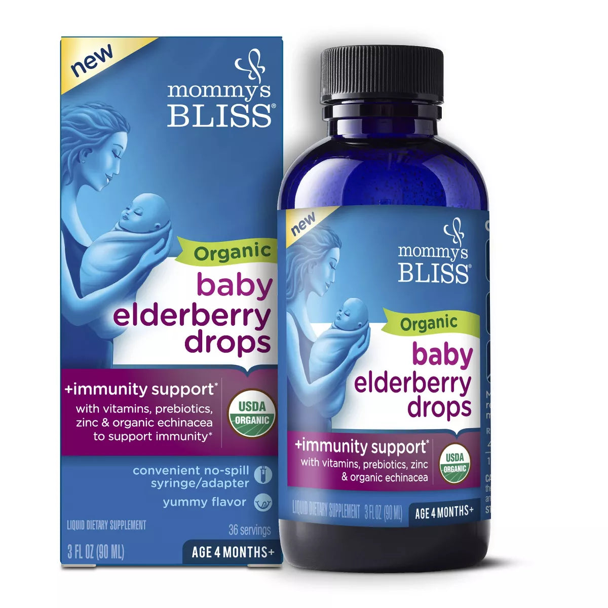 Mommy's Bliss Organic Baby Elderberry Drops, Immunity Boost - 3 Fl Oz