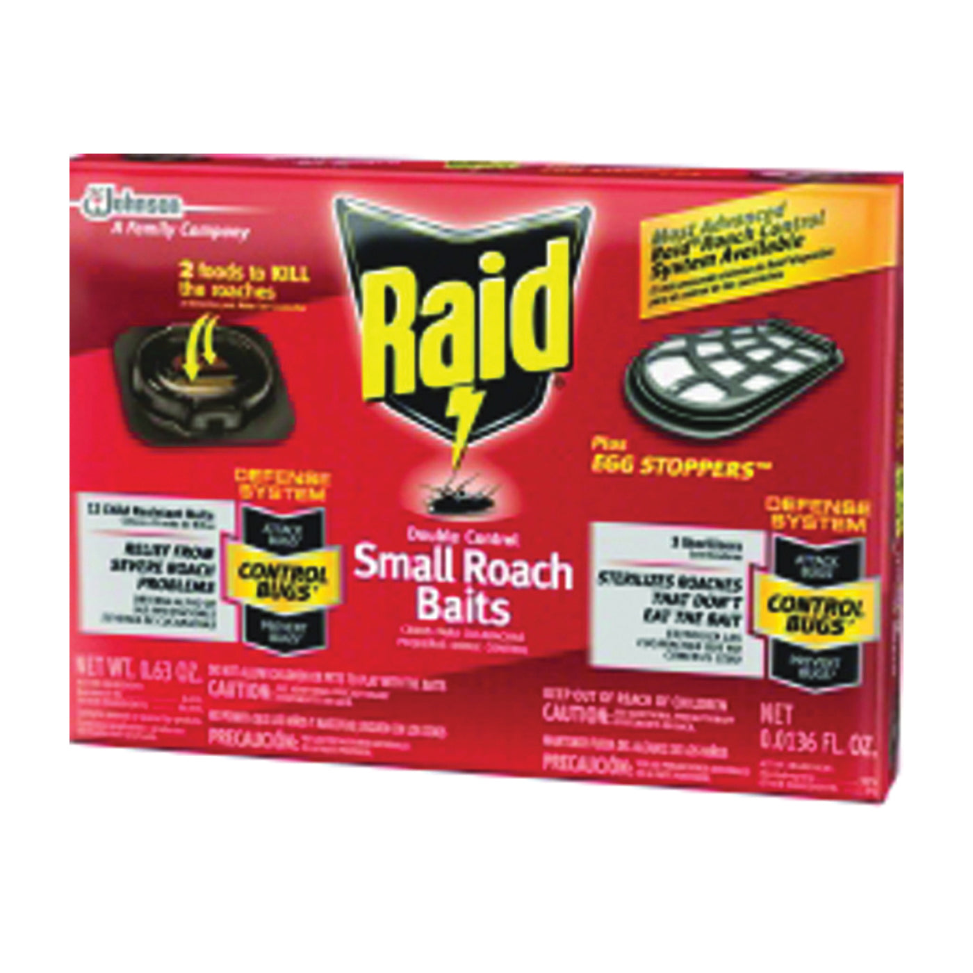 Raid Double Control Small Roach Baits Plus Egg Stoppers, 12 Ct