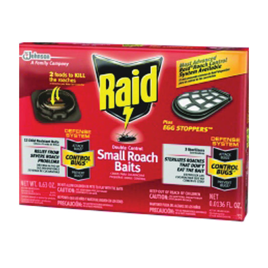 Raid Double Control Small Roach Baits Plus Egg Stoppers, 12 Ct