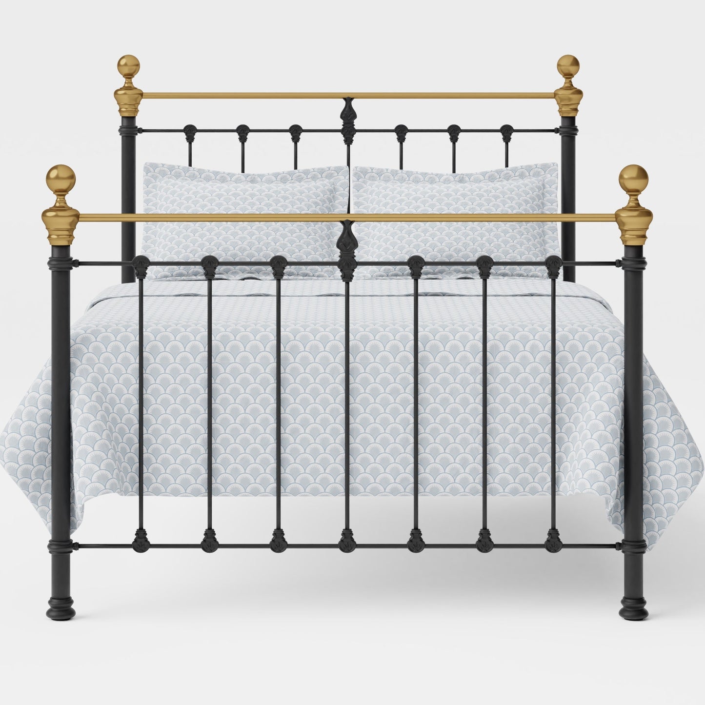 Castile Metal Bed Satin Black With Brass